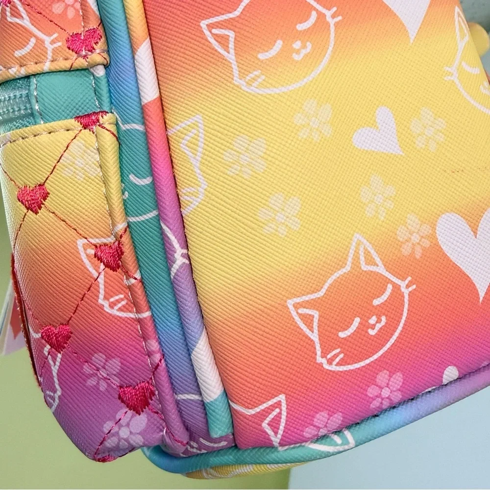 Under One Sky OMG Miss Bella Kitty Cat Glitter Mini Backpack - Rainbow Pom NWT